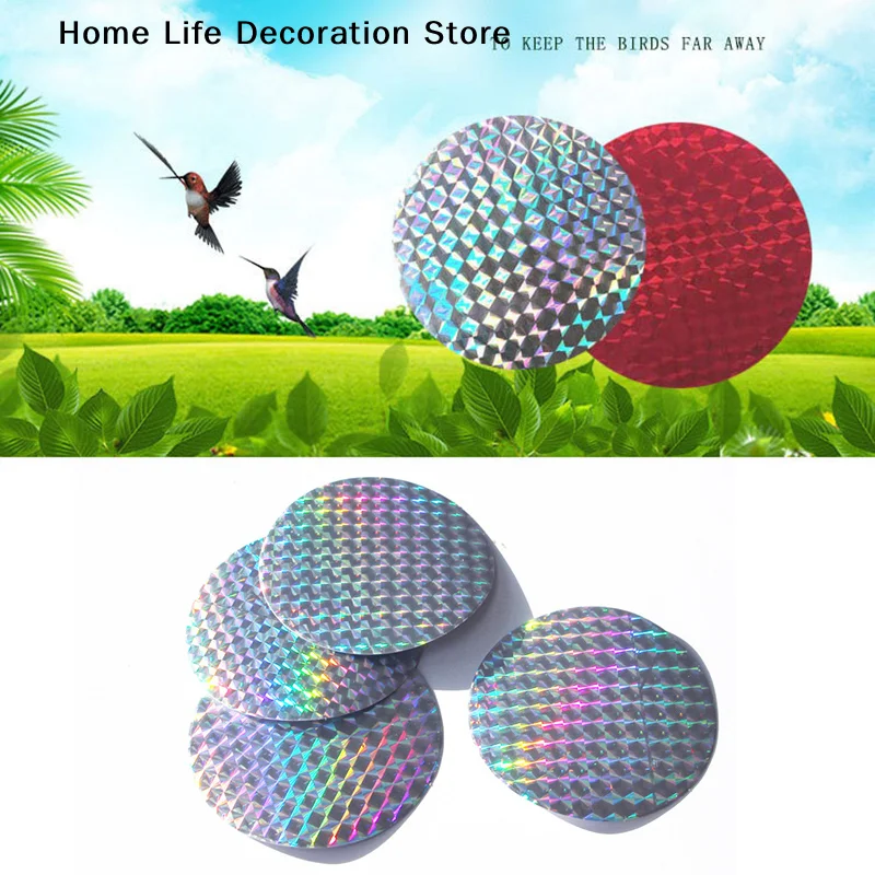 20pcs Round Paste Type Bird Repellent Tape Reflective Anti Bird Scare Eflective Stick Tape Pigeon Farm Bird Chasing Tools Garden