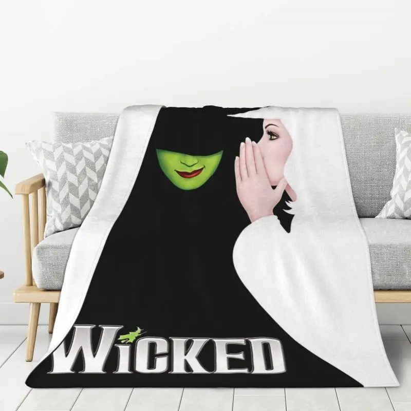 Custom 3D Printed Wickeds Musical Movie Blankets Comfortable Soft Flannel Summer Throw Blanket for Couch Car Bedding