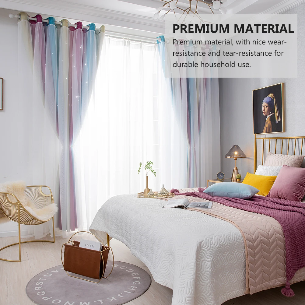 

2 Pcs Double layer Full Blackout Curtains Thermal Insulation Window Shade Privacy Protection Decor Bedroom Living
