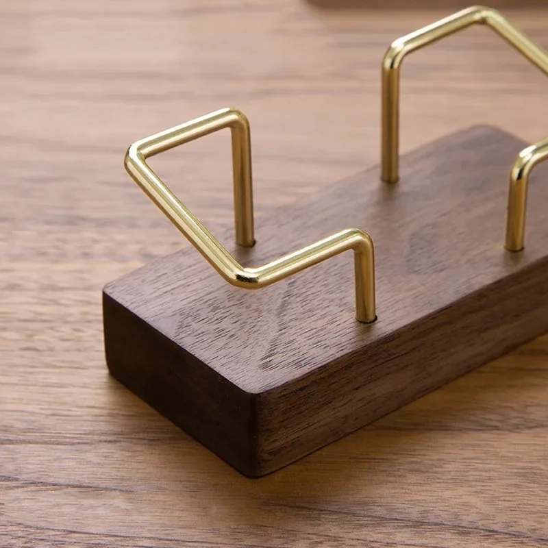 Business Card Holder Organizer Office Desk Display Stand Memo Counter Accessories Tabletop Shelf Home Wooden Card Holder Storage view 5