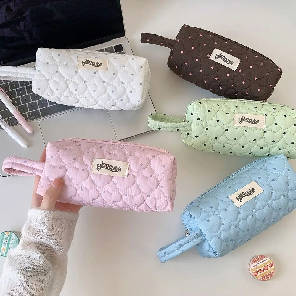 Multifunktionales Federmäppchen mit Polka-Dot-Design, großes Fassungsvermögen, tragbare Stifttasche, Federmäppchen für Studenten