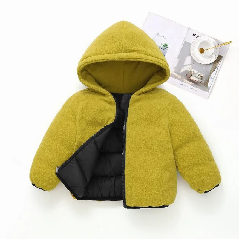 Kids Cotton Coats Winter Snowsuit Baby Boys Girls Reversible Cotton-Padded Parka Coats Russian Children Thicken Warm Jackets