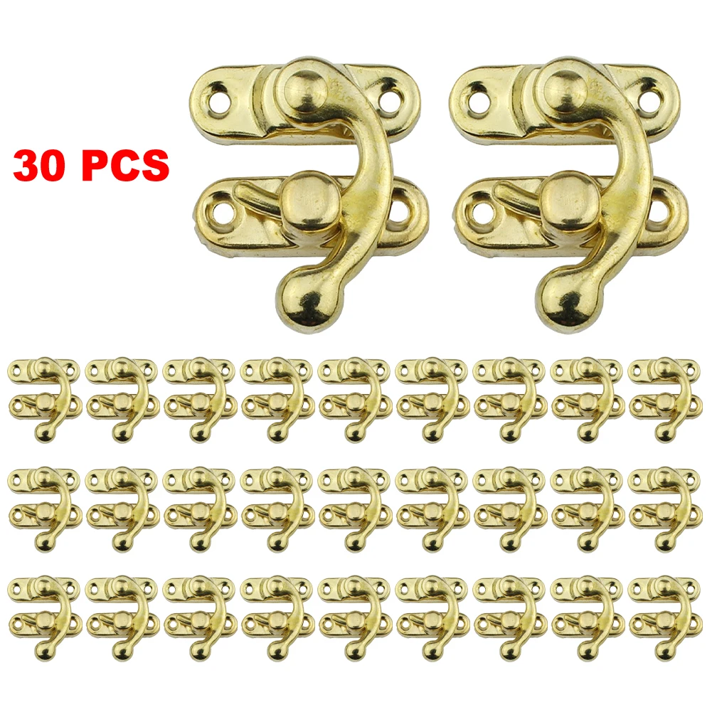 30Pc Antique Bronze Boxes Hasps Iron Lock Catch Latches Set For Jewelry Chest Box Suitcase-Buckle Clip Clasp Wooden Box Hardware