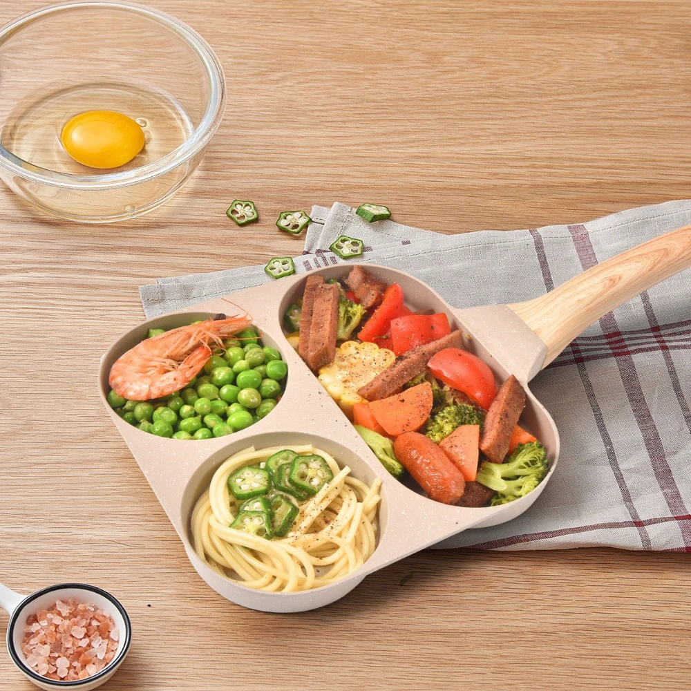 3/4 حفرة عجة عموم وعاء القلي سميكة البيض فطيرة ستيك أواني الطبخ سهلة التنظيف هامبورغ الخبز مقلاة موقد عالمي