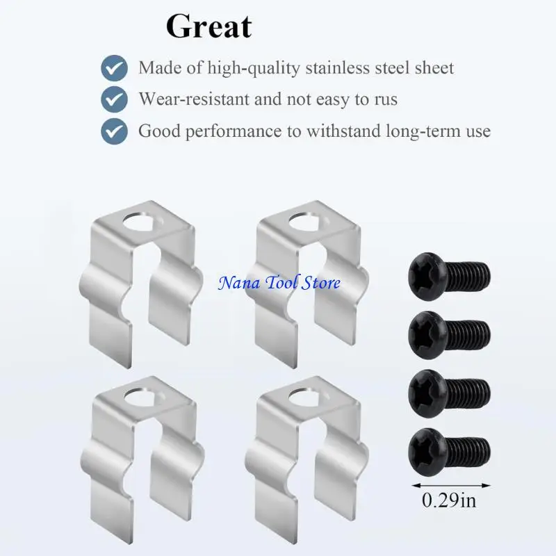 31GJ 4Pcs Metal Mounting Clip For Shark IQ & AV2501S Robot Vacuum Side Brush Stainless Steel Retaining Clip
