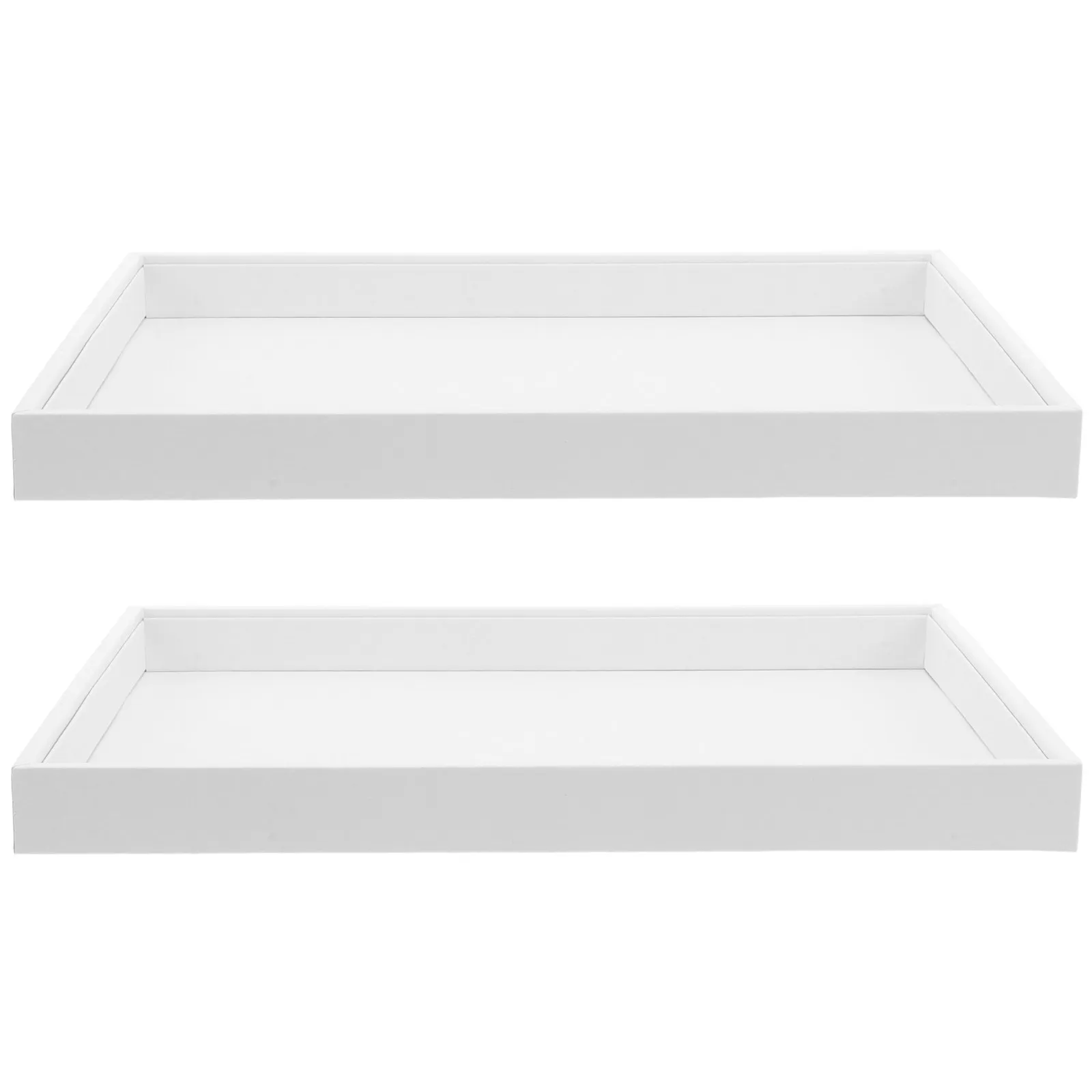 

2Pcs Jewelry Storage Trays Empty Display Dish Stackable Jewelry Organizer Vanity Dresser Drawer Necklace Rings Bracelets Tray