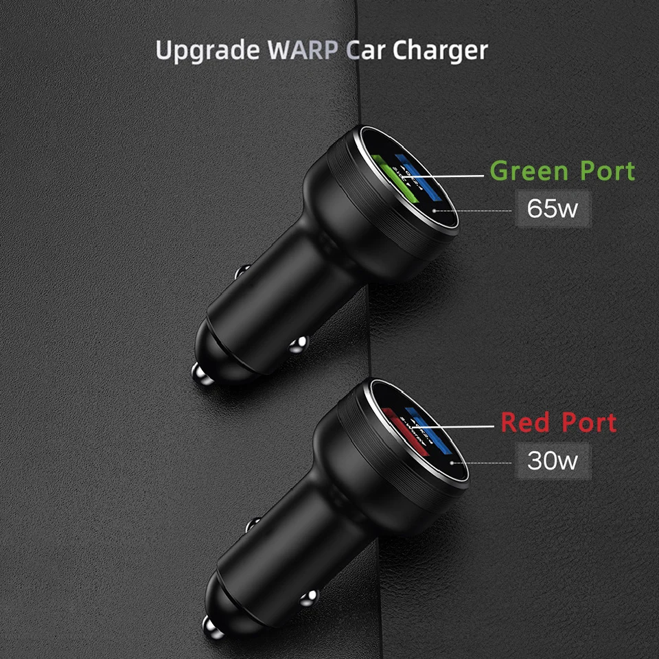 Für oneplus 65w Auto ladegerät 30w Warp Dash Charge Dual USB Schnell ladung Autotelefon adapter für einen plus 10 9 pro 9r 8t 7 6 nord 2 – Detail 2