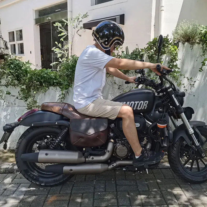 【Premium】For QJMOTOR Flash 300S side cover hemming bag automatic gear flash 350 modified accessories rider cowhide motorcycle