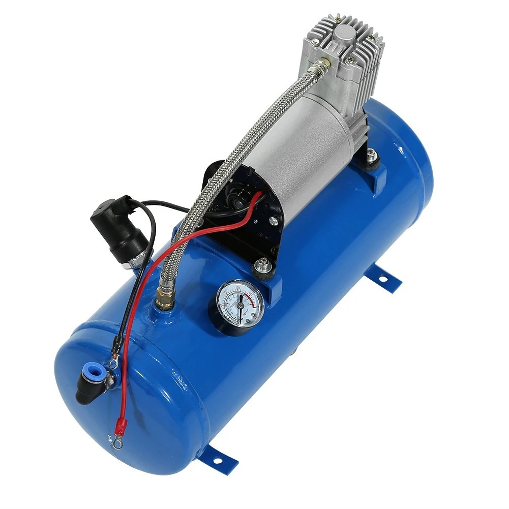 

12V 150psi Air Compressor with 6 Liter Tank - (Tyre Inflator Pump, 12V Horn Air Pump, Overseas Warehouse Exclusive)