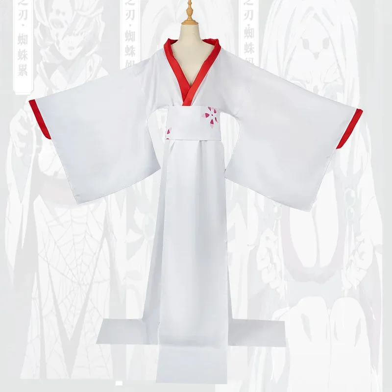 CyAnime Kimetsu No Yaiba Spider Oni Ayaki Rui Косплей Костюм Мужское белое кимоно Полный комплект наряд для вечеринки на Хэллоуин