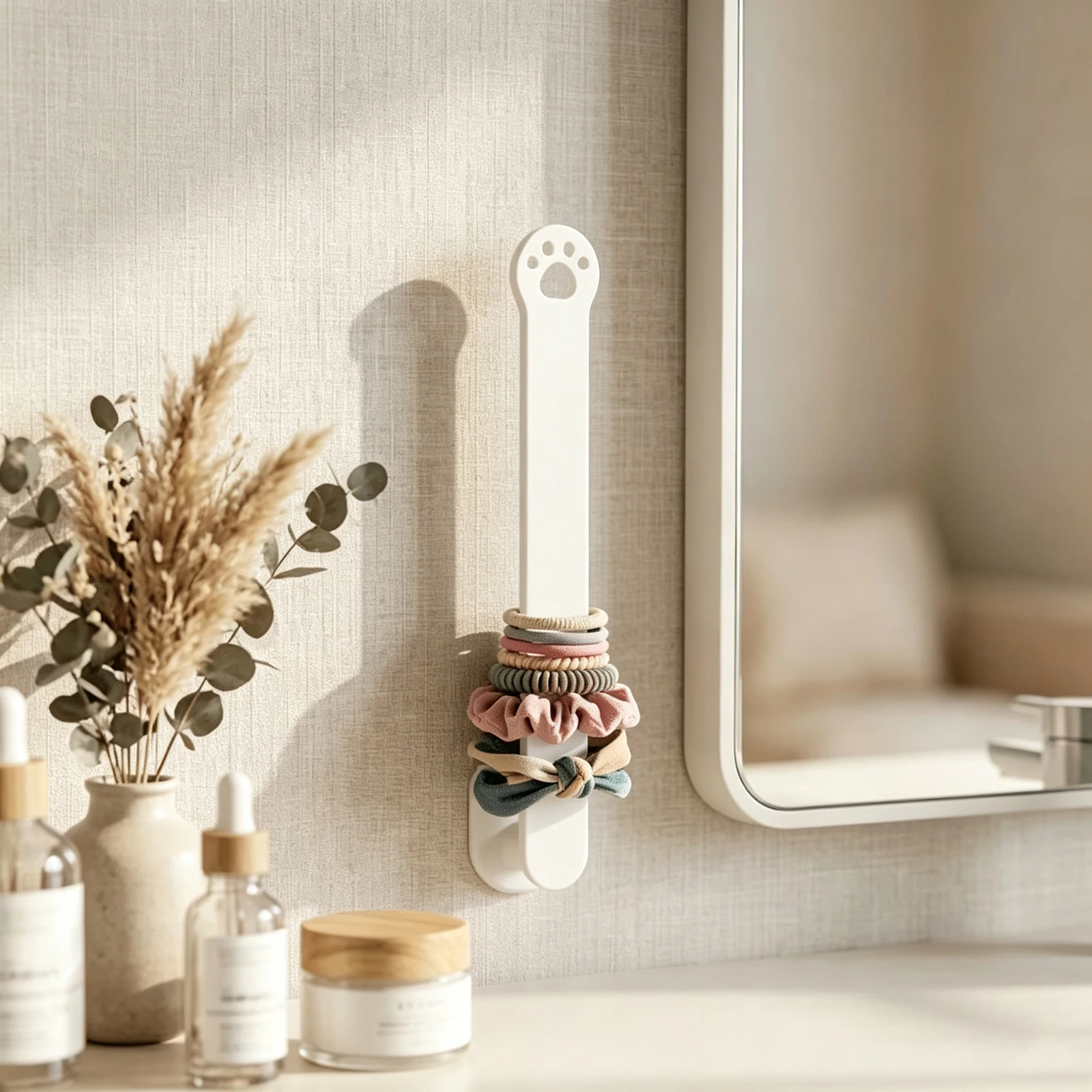 Hair Tie Holder,2 Style Wall Mount & Pegboard Hair Accessory Organizer Storage Rack For Scrunchies/Jewelry Necklace -3D Printed