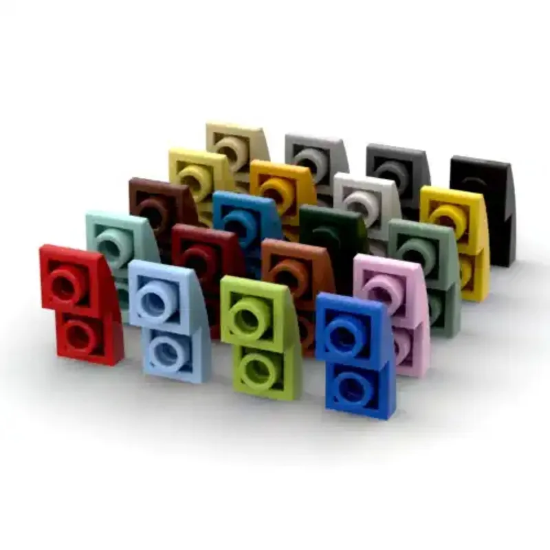 20PCS MOC 24201 Parts 1x2 Curved Inverted DIY Building Blocks Creative Stacking Bricks Educational Toys for Kids