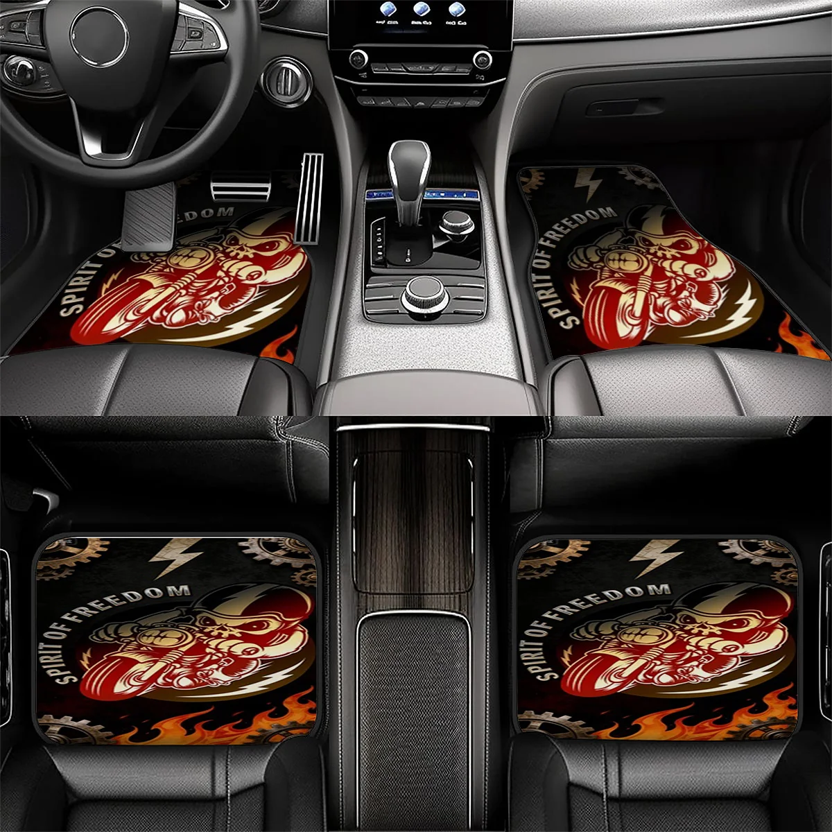 4pcs Set Car Floor Mats, Universal All-Enclosed Floor Mats, Fiber Anti-Slip Wear-Resistant, Suitable For Sedan/Suv/Pickup Truck,