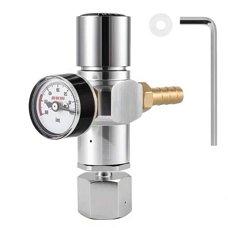 2Combination1MiniCO2Gas regulator with soda adapter – Durable Construction，60 PSIPressure Gauge0–45 PSIScope – 3/8-24Tapered th