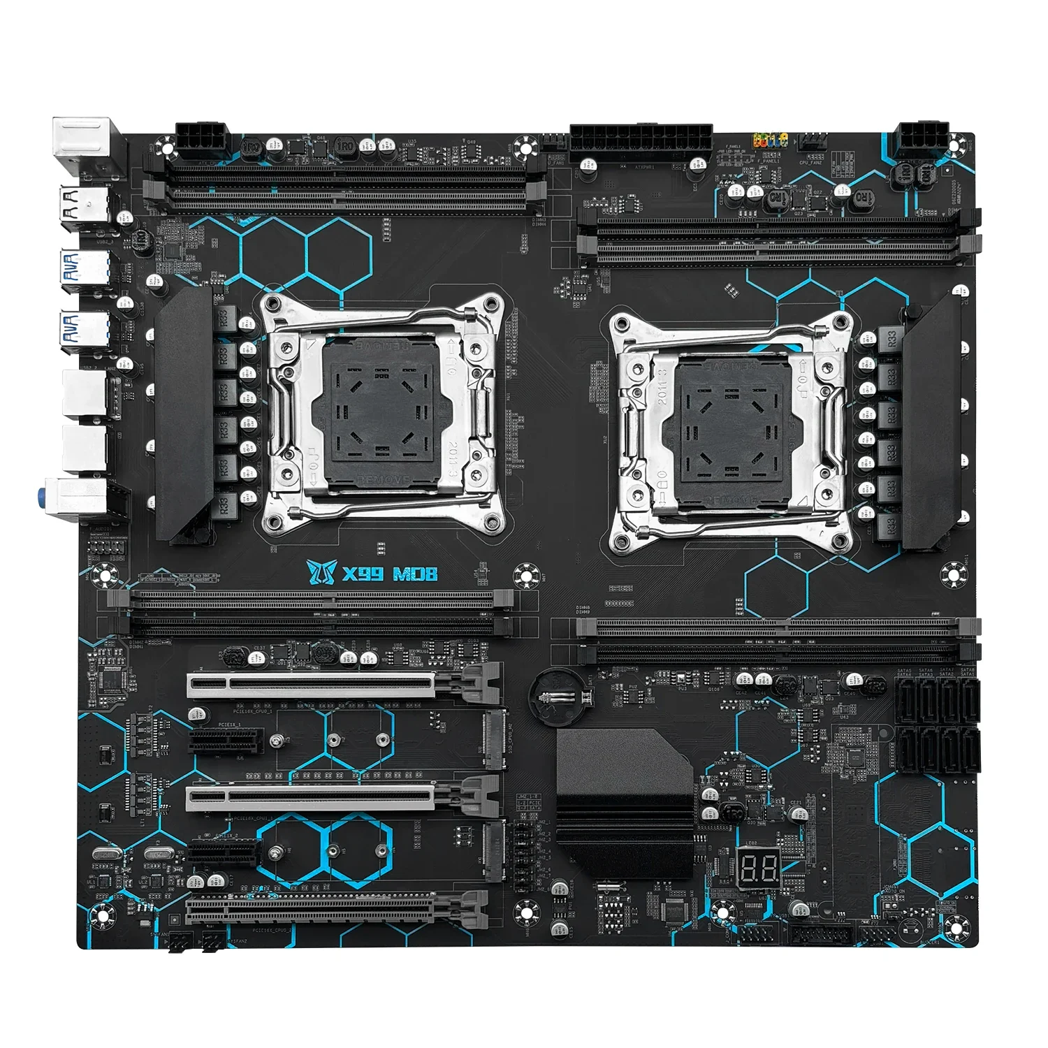 Imagem -02 - Placa-mãe Dual Cpu Suporte Lga 20113 Processador Xeon Ssd Nvme Slot M.2 Ram Ddr4 Max 256g Usb 3.0 Md8 Machinist-x99