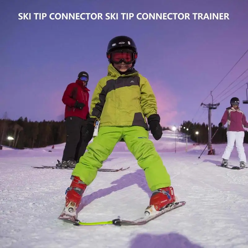 Aço inoxidável Ski Tip Connector para crianças e adultos, Training Aid, Exercício ao ar livre, Esqui Esporte, Snowboard Acessório, Inverno, 2pcs