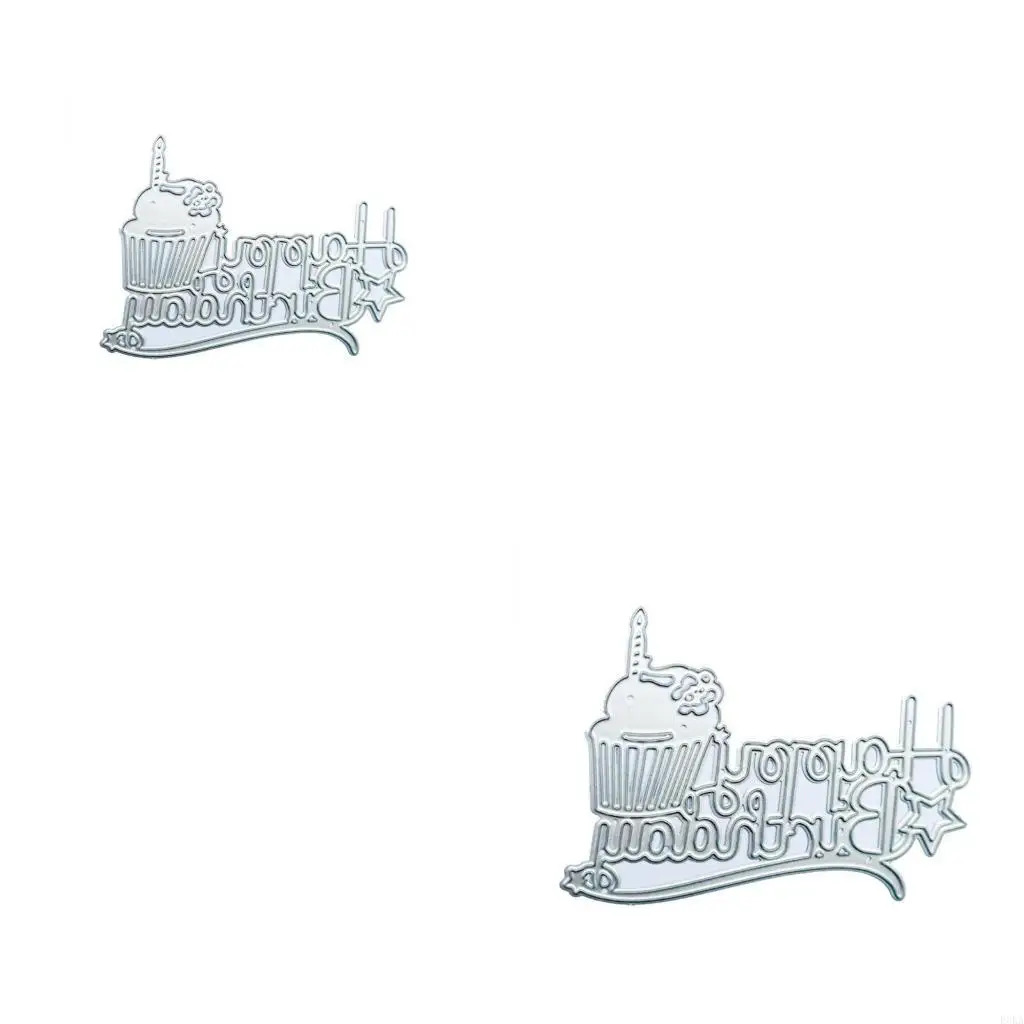 

С Днем Рождения письмо и кекс металлические трафареты для тиснения трафарет DIY Скрапбукинг изготовление карточек шаблон альбома