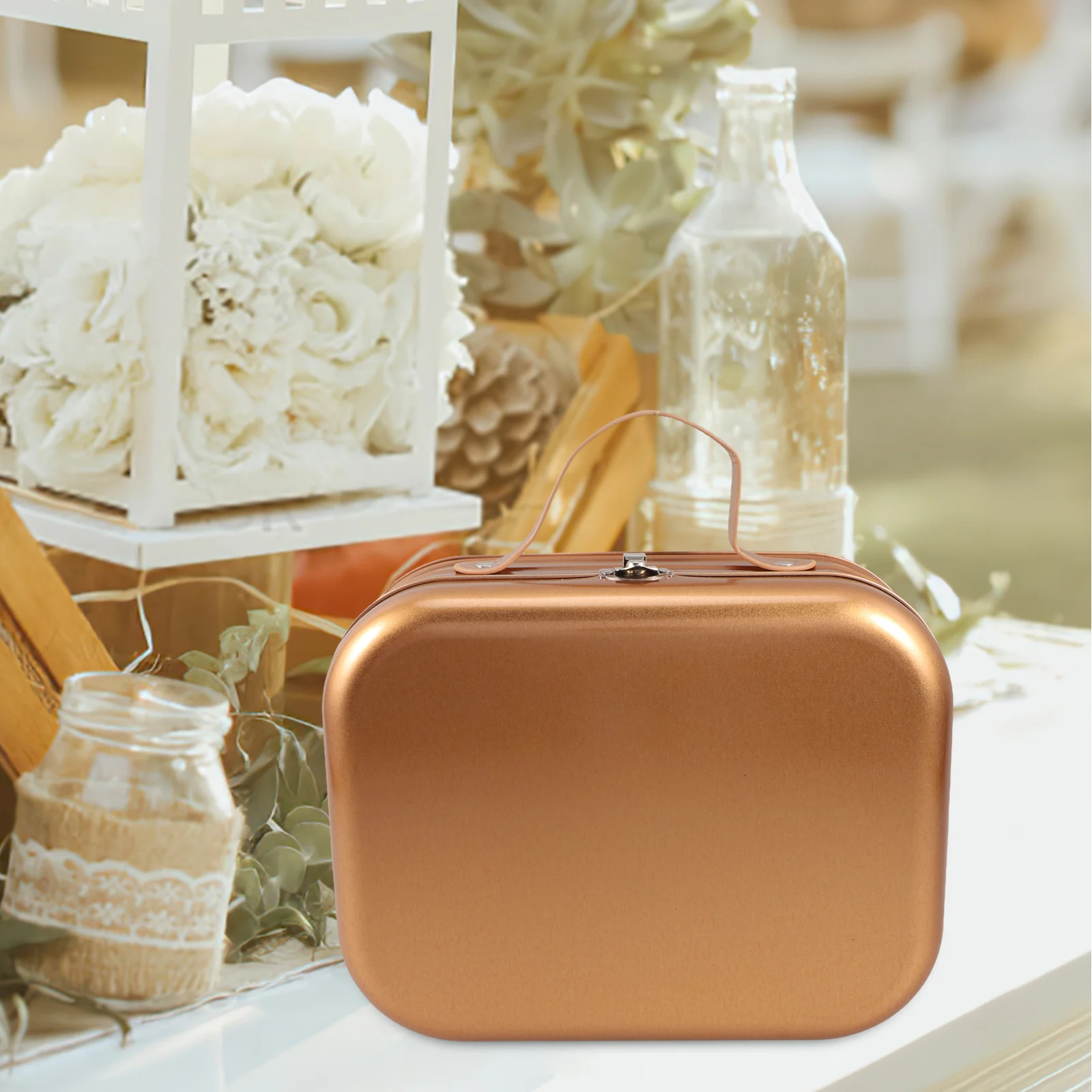 

Handheld Tinplate Keepsake Box Tight Seal Gift Packing Case Festival Storage Portable Carrying Wrapping Container