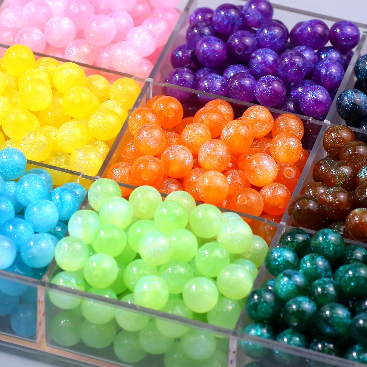 8-16mm Gradient Sequins Glittering Starry Sky Beads Acrylic 