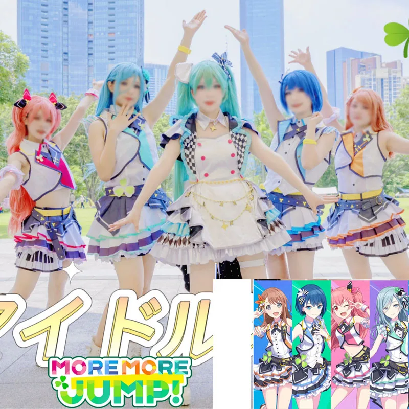 Project Sekai Cosplay Colorful Stage MORE JUMP Kiritani Haruka Hanasato Minori Momoi Airi Hinomori Shizuku Costume Wig Shoe Suit