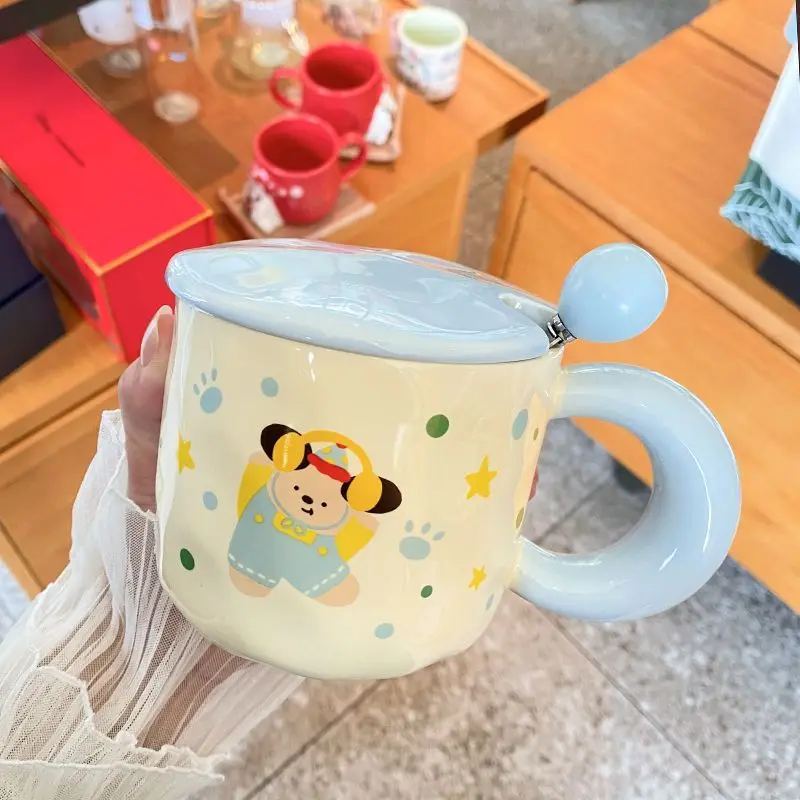 

Кружки Cerc с крышками, милый дизайн с изображением маленькой собачки, высокая эстетическая ценность, парные чашки для воды для женщин, на день рождения, из нержавеющей стали