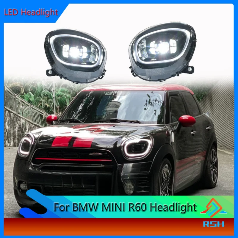 Car Headlights For BMW MINI R60 Countryman Headlight Assembly Modification Featuring LED Daytime Running Lights And Projector