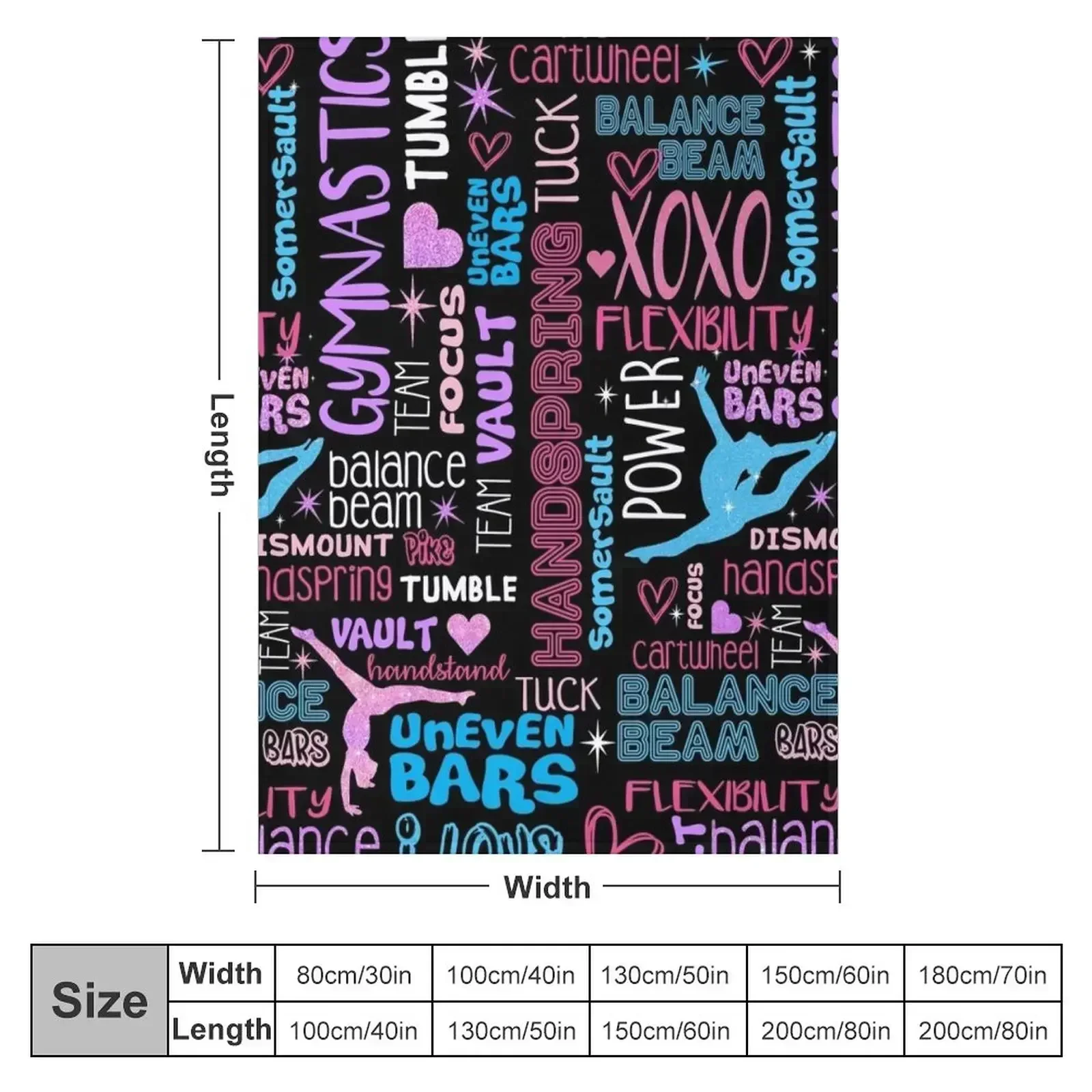I love Gymnastics Throw Blanket Kid'S blankets ands for winter Flannel Fabric Blankets
