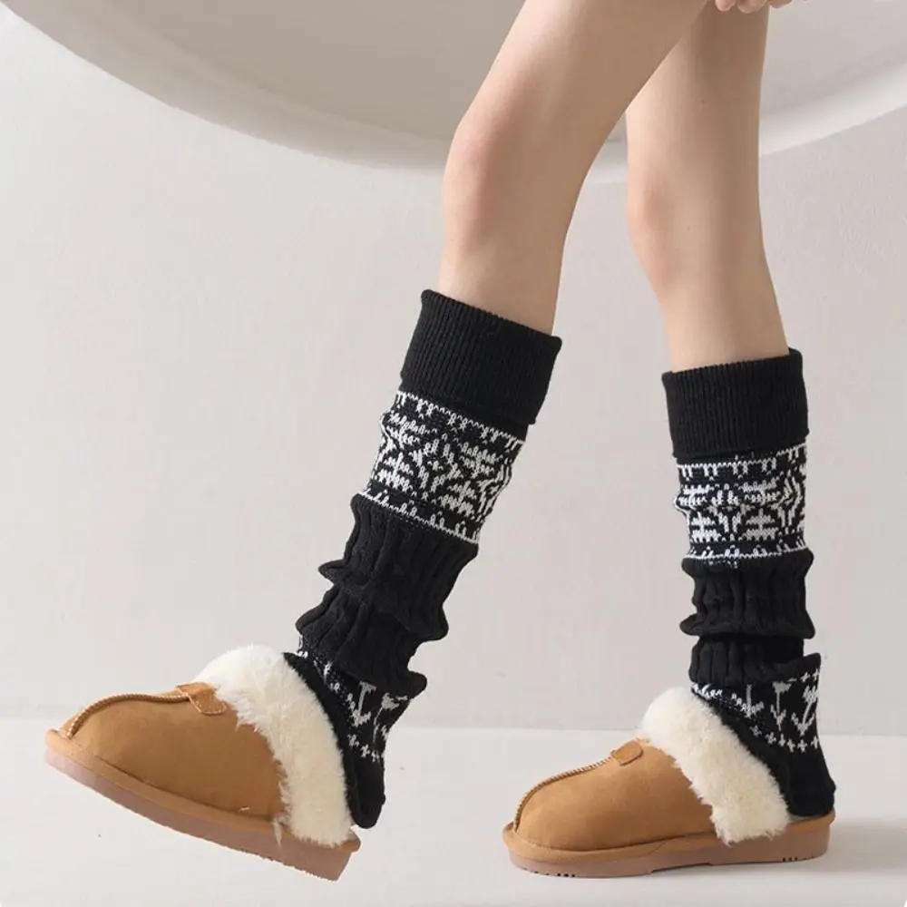 Harajuku الأطفال تدفئة الساق بلون الحلو معرض جزيرة نمط جوارب محبوكة النمط الياباني Kawaii محبوك غطاء للقدم الشتاء