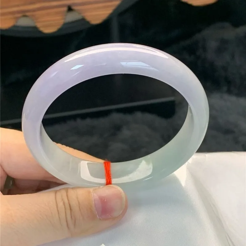 Natural Burmese Spring with Large Opening Single Jade Bangle Ice-like Texture