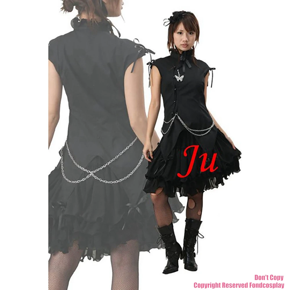 

fondcosplay tripp Fashion Hiphop Lolita Punk Fashion black cotton Dress Outfit Cosplay Costume CD/TV[CK543]