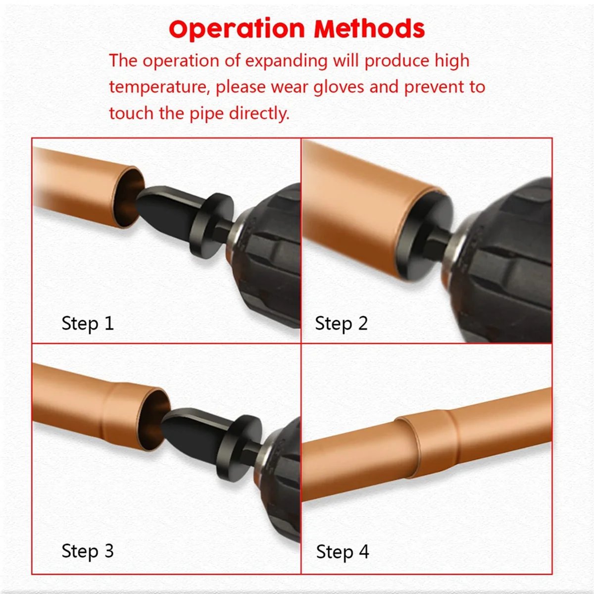 7Pcs Manual Copper Pipe Swaging Tool Drill Bit,6Pcs Pipe Expander Drill Bit 5 in 1 Air Conditioner Copper Pipe Expander