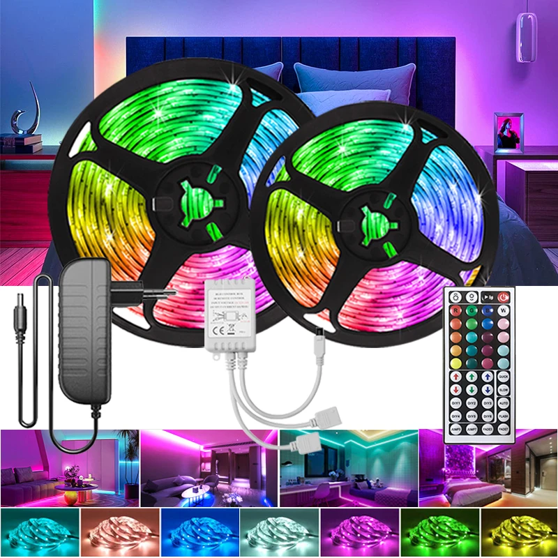 Led Strip Lights Rgb Controler 44 Key Control Rgb Led Tape 5050 Flexible Neon Strip Light Smart Led Lights For Room