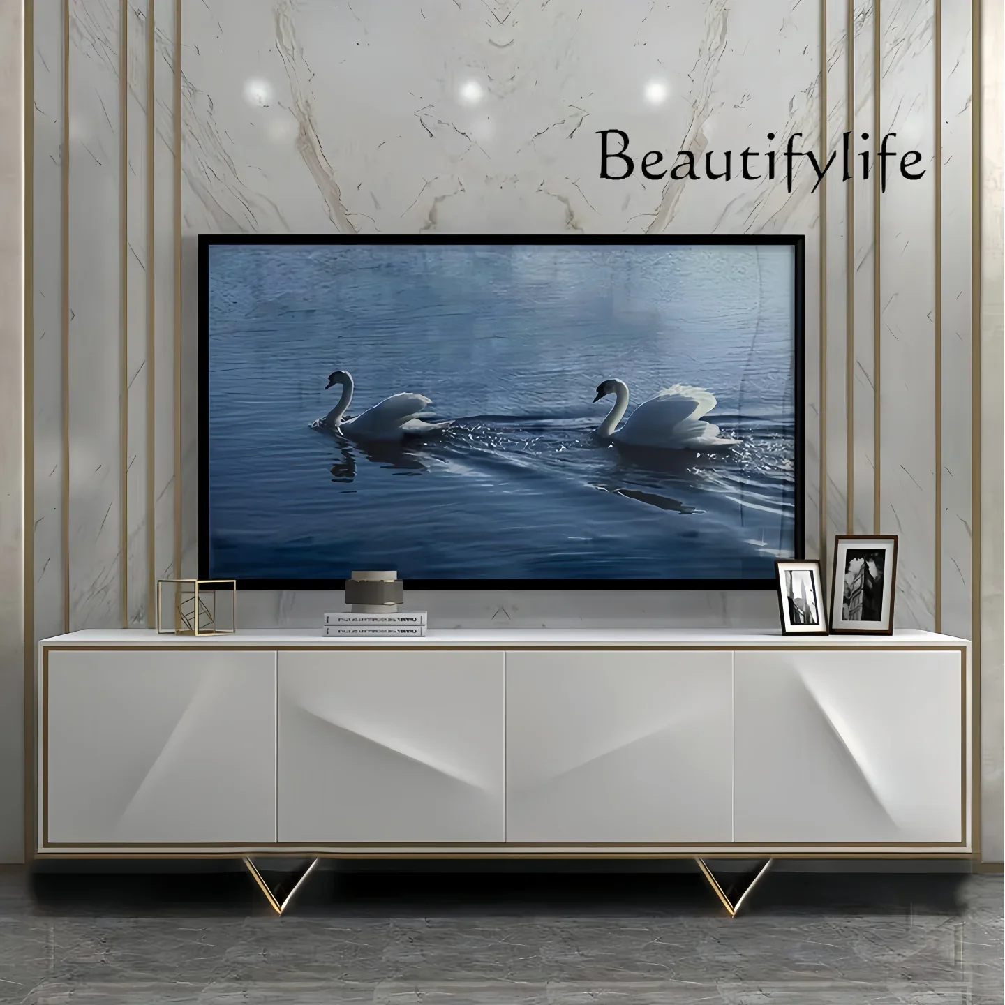 

MM Italian light luxury paint dining side porch cabinet modern simple living room locker storage decorative cabinet