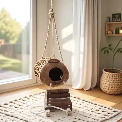 

Hermit Crab Hut Ladder Hanging Tank Decorative Reptile Hideout Wear Resistant Reptile Cave Shelter Terrarium Habitat