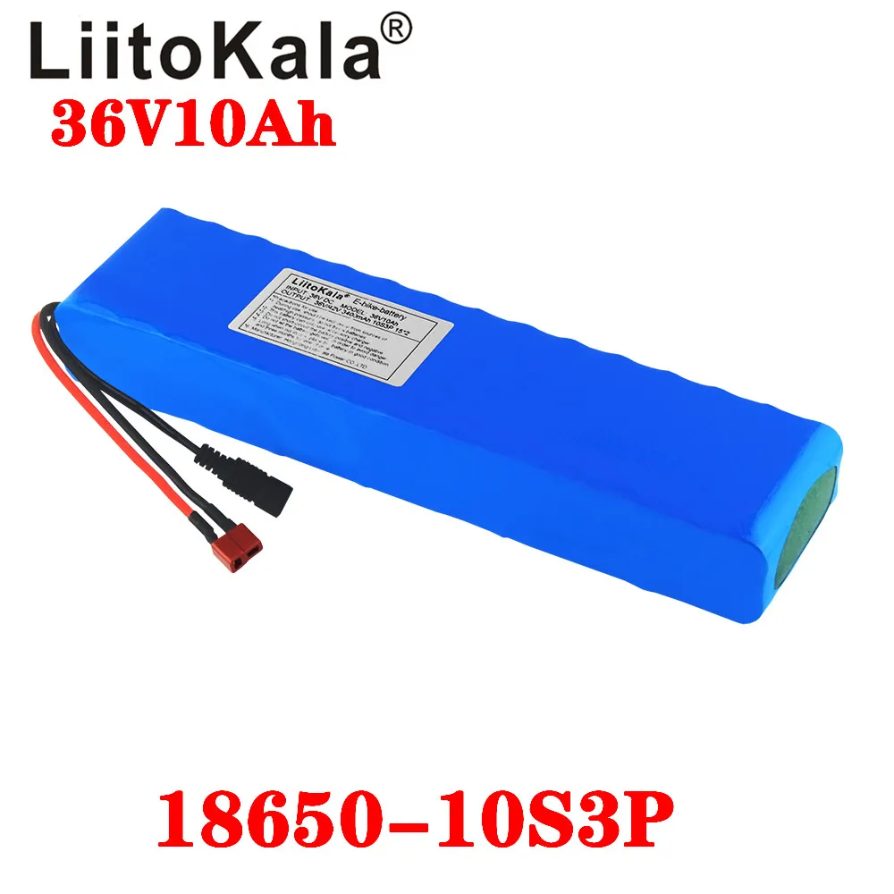 LiitoKala 36V battery 36V electric bike battery 42V 10AH 18650 battery for motorcycle Scooter with XT60 plug and 42V2A charger