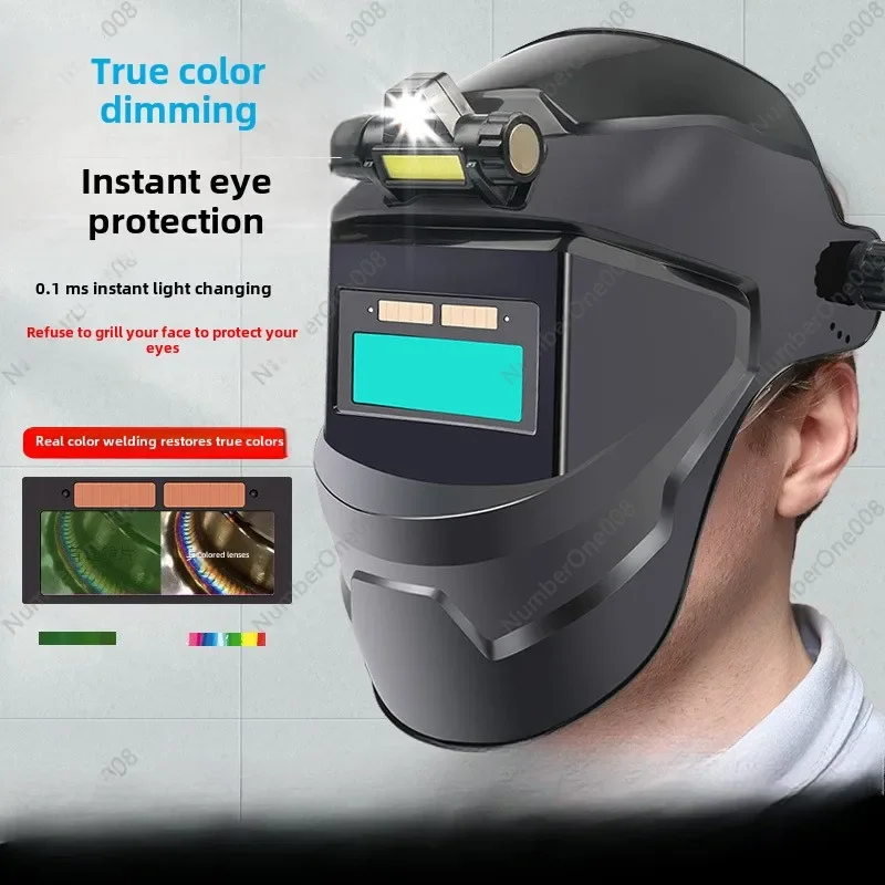 Automatic Variable Light Welding Shield, Welding Mask, Full Face Welder Welding Cap, Lightweight Argon Arc Mask