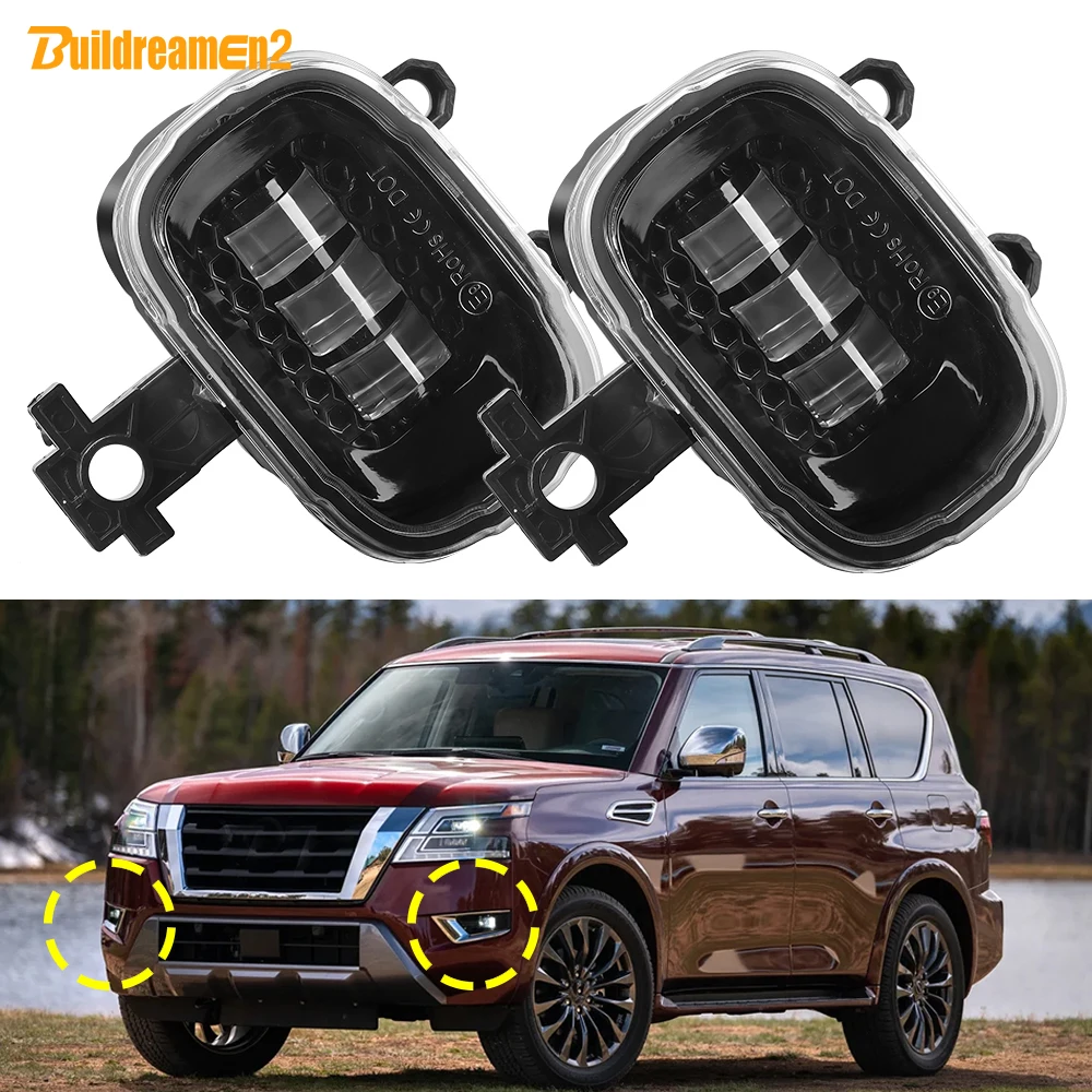 2 X 30W Автомобильные светодиодные противотуманные фары Canbus DRL H11 для Nissan Armada Patrol Y62 Y63 Ti Ti-L 2020 2021 2022 2023 2024 2025