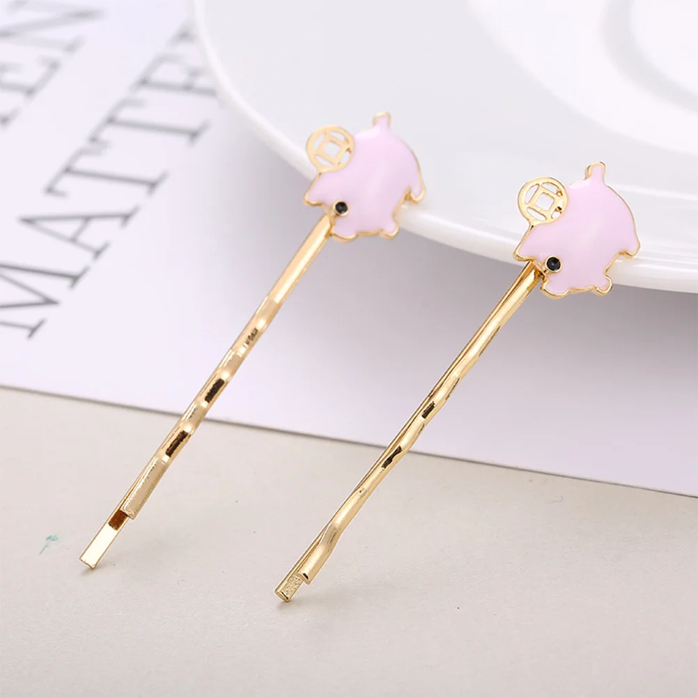

6pcs 6 Colors Piggy Hair Clips Alloy Gold Plated Animal Bobby Pins For Women Decorative Hair Accessories Party Wedding