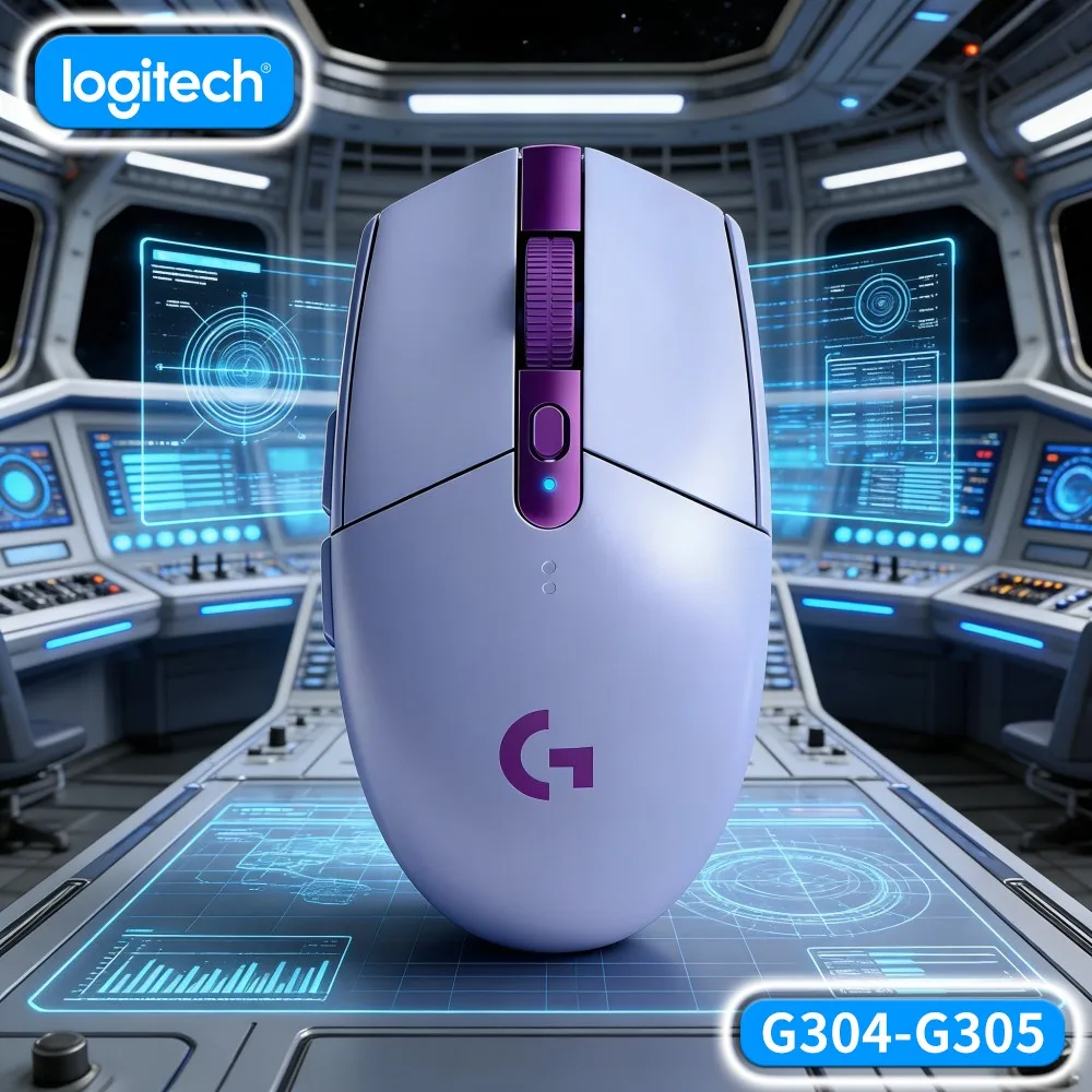 Mouse Gamer Sem Fio Logitech G305 LIGHTSPEED 12000 DPI 6 Botões Programáveis Para PC Windows
