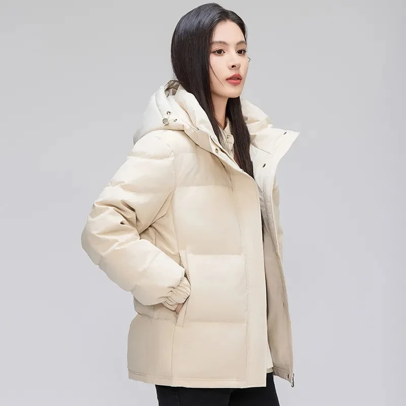 Para baixo algodão-acolchoado casaco feminino parkas curto 2025 coreano inverno novo pouco quente jaqueta de algodão moda pão casaco senhoras