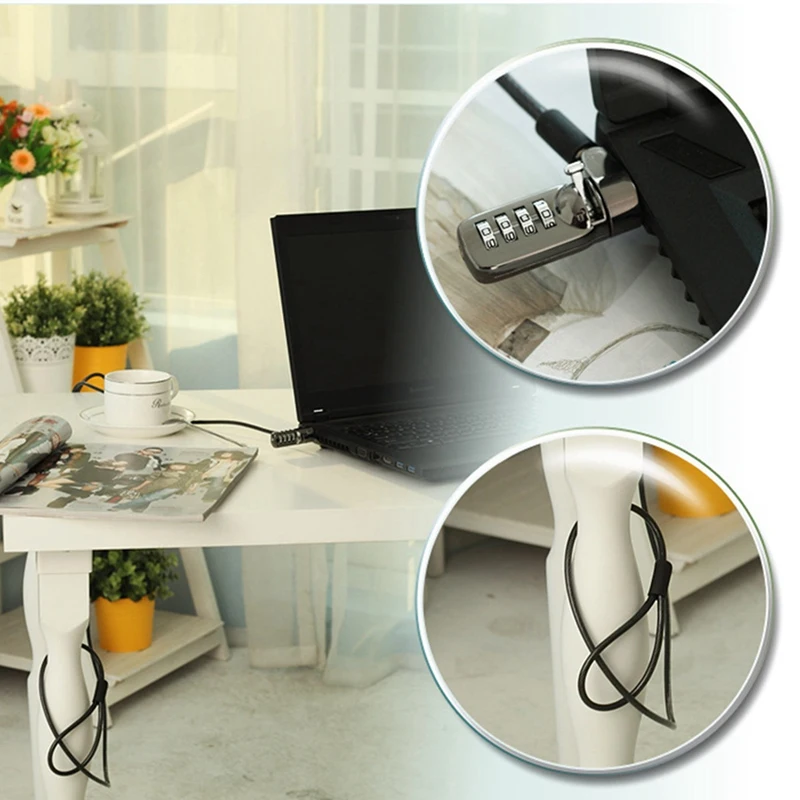 1 pz Laptop Notebook Cable Lock 4 cifre Password Lock e 1 pz 4 Digital Universal Lock USB Laptop Security Cable Lock