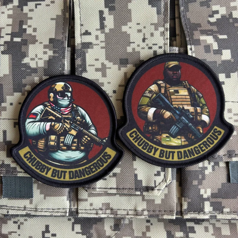 Chubby But Dangerous Tactical Badge Army Infantry Patch Printing Hook and Loop Soldier Morale Armband Military Backpack Sticker — zdjęcie 5
