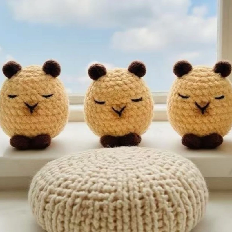 

1-5pcs Cute Funny Handmade Crochet Kapibala Doll Mini capybara Plush ToyA gift for a friend Unique birthday party decoration