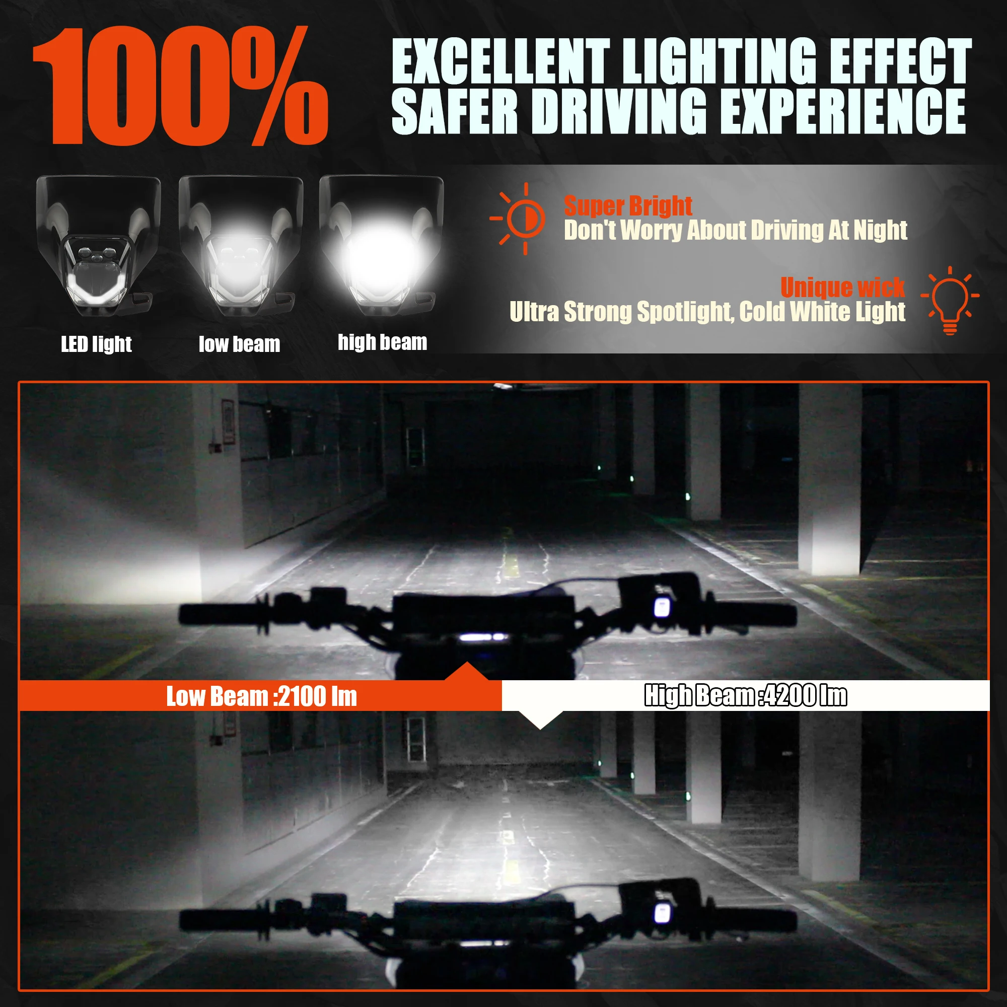 Faro LED para motocicleta Husqvarna 701 TE 250 300 450 FC FE TC 125 300i, accesorios para Motocross Enduro Dirt Bike