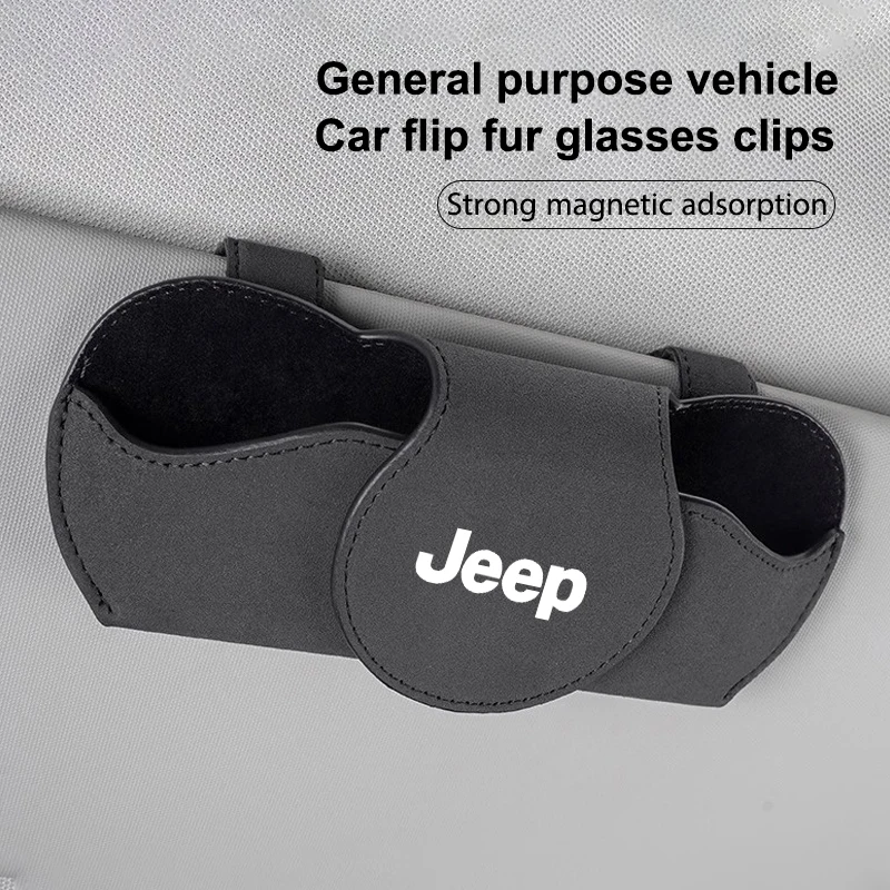 

Car Sunglasses Storage Case Visor Glasses Pass Holder for Jeep JPB Renegade Wrangler JK Compass Grand Cherokee Gladiator