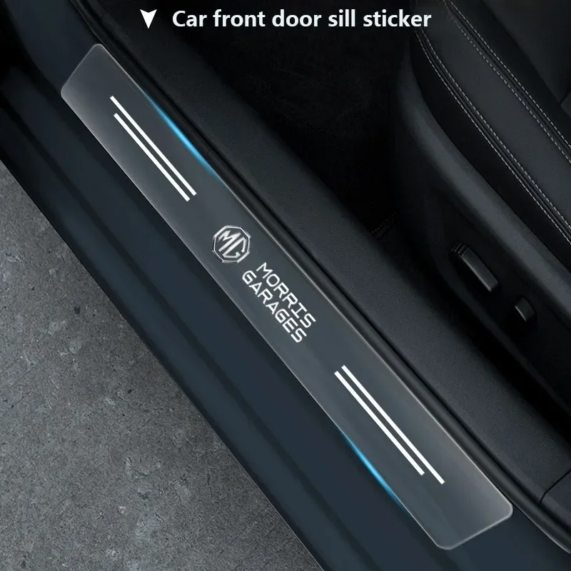 4-Piece Transparent Door Sill Scuff Protector Scratchproof Film for MG ZS HS MG3 MG4 EV MG5 MG6 MG7 GT ZST Hector