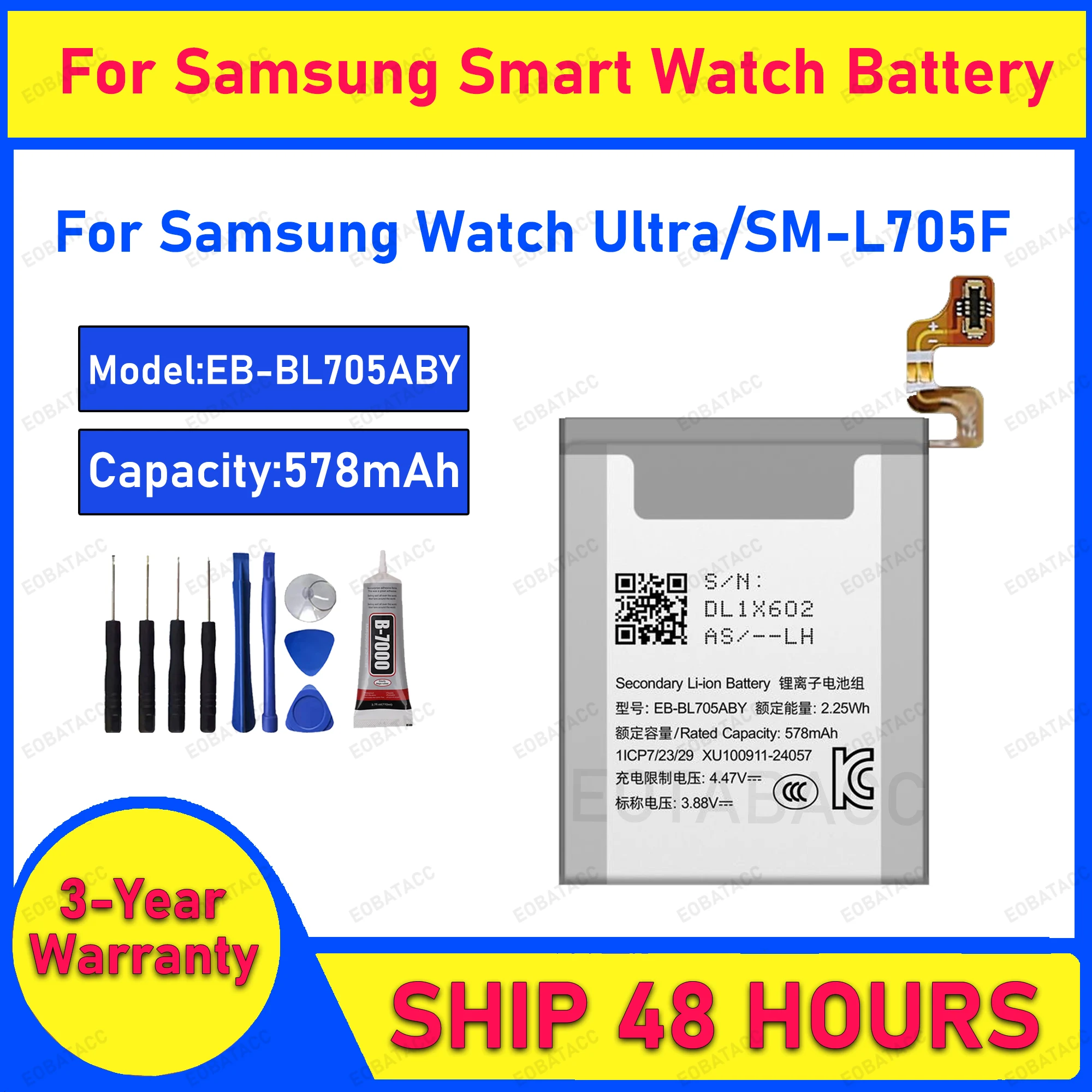 2025 anos EOBATACC 100% nova bateria EB-BL705ABY para Samsung Watch Ultra/SM-L705F baterias + ferramentas gratuitas