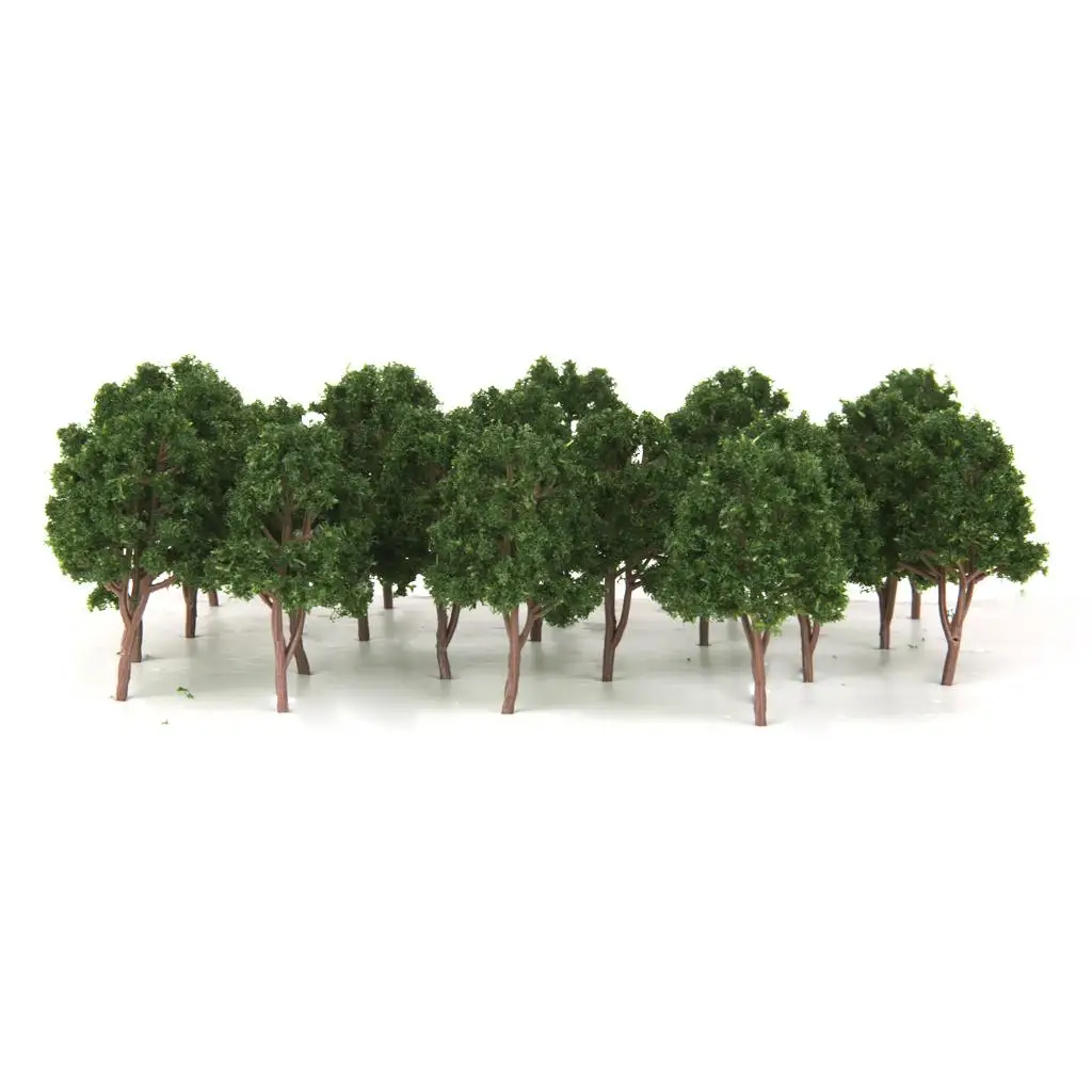 20Pcs Dark Model Trees Wargame Scenery 7.5cm for Model Railroad Layout