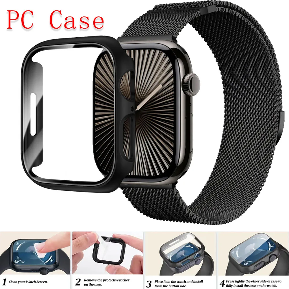 PC-Gehäuse für Apple Watch Series Ultra 3-2 49mm Series 11 10 46/42mm Schutzrahmenhülle für iWatch 9 8 7 6 5 SE 45/41mm Cover