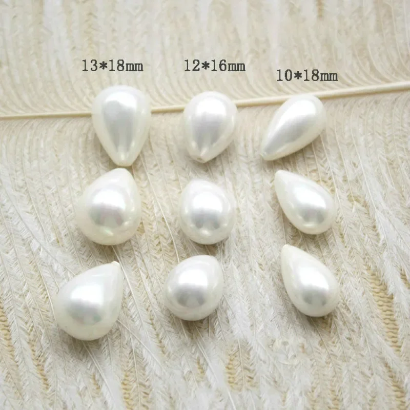 Mother-of-pearl Hand-carved Half-hole Drop-shaped Shell Beads Jewelry DIY Necklace Earrings Jewelry Accessories Shell Pearl 1pc